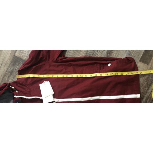 Craft + Flow Jacket Mens Small Burgundy Full Zip Hooded Jacket Snap Pockets New - Picture 8 of 8